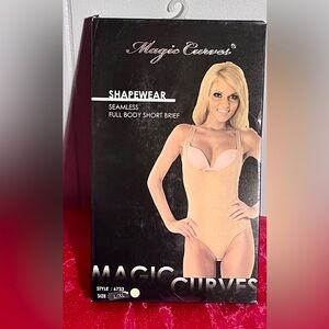 NIB! Magic Curves Shapewear Seamless Full Body Short Brief Sz L/XL